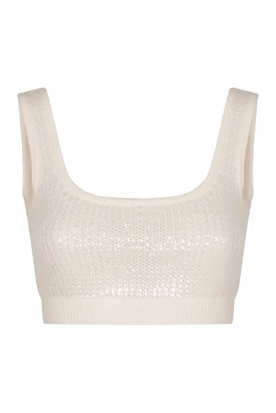 P.a.r.o.s.h . Knit Cropped Top In Green