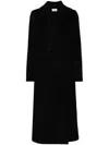 P.a.r.o.s.h Parosh Sneakerspure Wool Coat With Ribbed Knit Collar And Flap Pockets In Black  