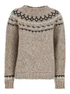 P.a.r.o.s.h Beige Crewneck Sweater In Wool Blend Woman In Brown