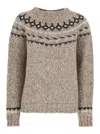P.a.r.o.s.h Beige Crewneck Sweater In Wool Blend Woman In Brown
