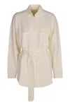 P.a.r.o.s.h Knit Shirt With Belt In Panna