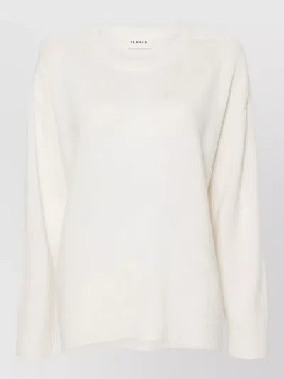 P.a.r.o.s.h Knit Top Crew Neck Long Sleeves In White