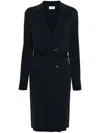 P.a.r.o.s.h Knitted Double-breasted Midi Coat In Blue
