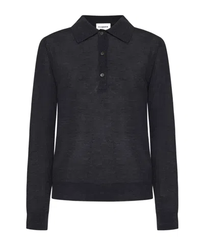P.a.r.o.s.h Knitted Long-sleeved Polo Shirt In Black