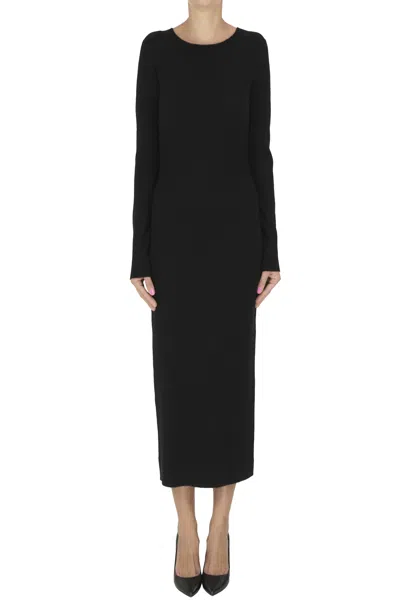 P.a.r.o.s.h Knitted Midi Dress In Black