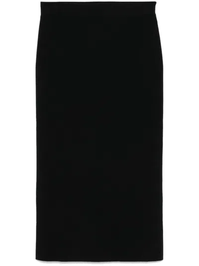 P.a.r.o.s.h Knitted Midi Skirt In Black