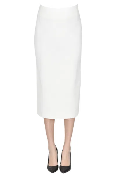 P.a.r.o.s.h Knitted Pencil Skirt In White
