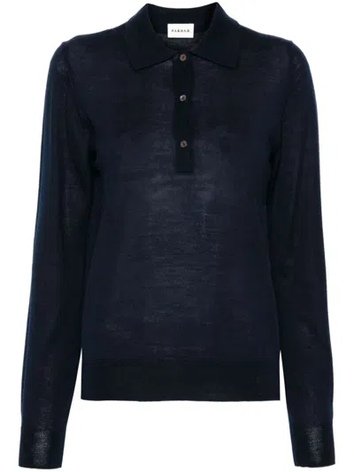 P.a.r.o.s.h Knitted Polo Top In Blue