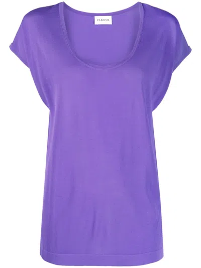 P.a.r.o.s.h Knitted Short-sleeve Top In Purple
