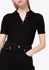 P.a.r.o.s.h Polo-collar Knitted Top In Black