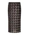 P.a.r.o.s.h Sequin Embellished Stretch Midi Skirt In Brown