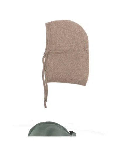 P.a.r.o.s.h Knitted Tie-fastening Balaclava In Brown