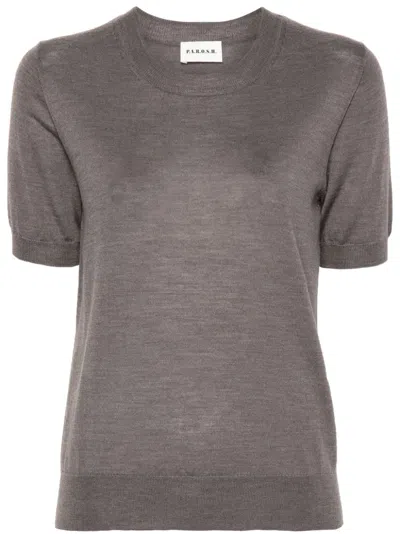 P.a.r.o.s.h Linfa Brown Wool Blend Sweater In Sand