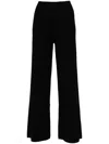 P.a.r.o.s.h Black Straight Pants With Elastic Waistband In Fabric Woman In Black