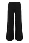 P.a.r.o.s.h Black Straight Pants With Elastic Waistband In Fabric Woman In Blue