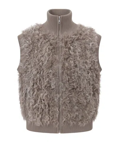P.a.r.o.s.h Knitted Turtleneck Vest In Brown
