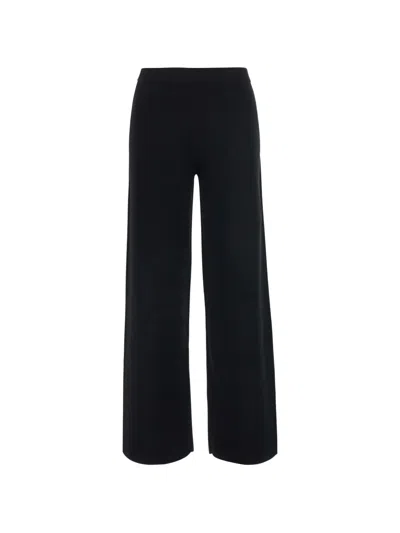 P.a.r.o.s.h Knitted Wide-leg Palazzo Pants In Black