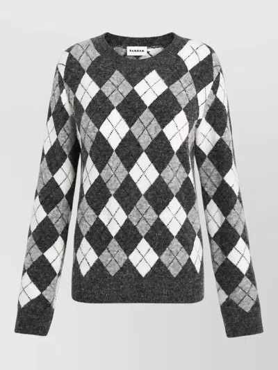P.a.r.o.s.h Knitwear Long Sleeves Crew Neck Argyle Pattern In Multi