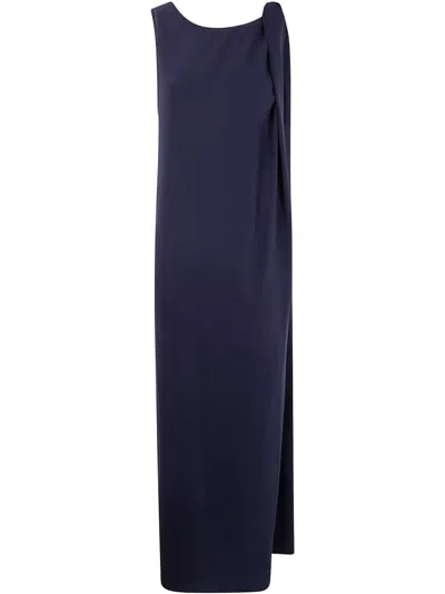 P.a.r.o.s.h Knot-shoulder Shift Dress In Blue