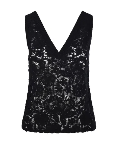 P.a.r.o.s.h Lace Black Top