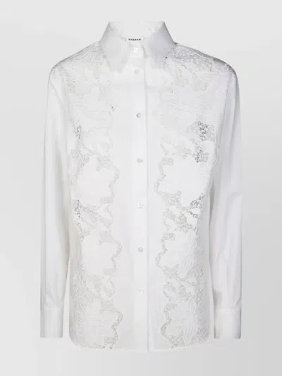 P.a.r.o.s.h Lace Collared Long Sleeves Top