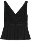 P.a.r.o.s.h Lace-detail Sleeveless Blouse In Black