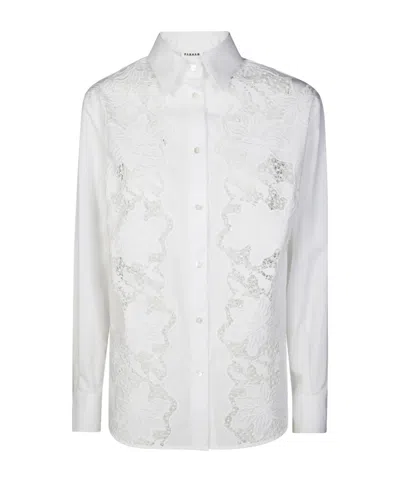 P.a.r.o.s.h Lace Floral Shirt In White