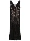 P.a.r.o.s.h Crochet Maxi Dress In Black