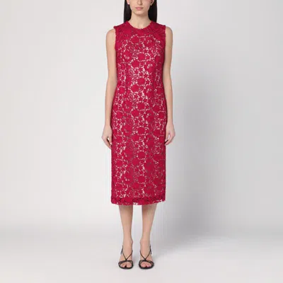 P.a.r.o.s.h Floral-lace Sleeveless Dress In Red