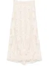 P.a.r.o.s.h . Lace Midi Skirt In White