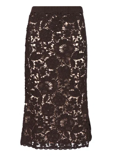 P.a.r.o.s.h Parosh Fitted Black Cotton Skirt