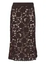 P.a.r.o.s.h . Delicate Lace Midi Skirt With Floral Patterns