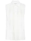 P.a.r.o.s.h Lace-panelling Sleveless Blouse In White