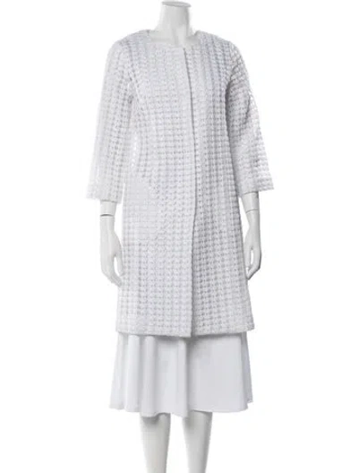 Pre-owned P.a.r.o.s.h Lace Pattern Coat In White