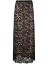 P.a.r.o.s.h Floral-lace Maxi Skirt In Black  