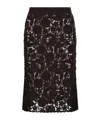 P.a.r.o.s.h . Delicate Lace Midi Skirt With Floral Patterns In Black