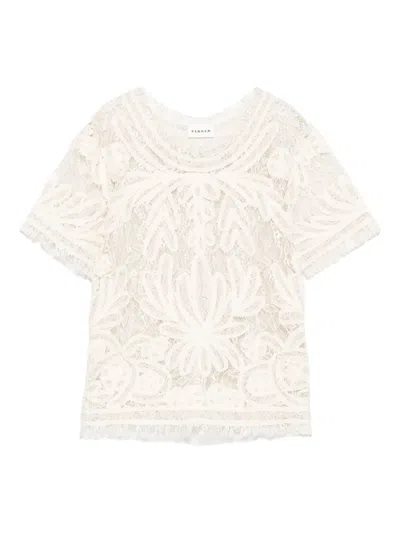 P.a.r.o.s.h Lace T-shirt In Neutrals