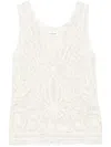 P.a.r.o.s.h Beige Top With Drop Neckline And All-over Applied Motif In Lace Woman In Neutrals