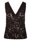 P.a.r.o.s.h Crochet V-neck Sleeveless Top Scalloped Hem