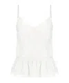 P.a.r.o.s.h Lace-trim Silk Tank Top In White