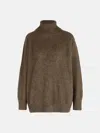 P.a.r.o.s.h 'lacoon' Turtleneck Sweater In Brown Fur Or Horsehair In Brown