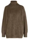 P.a.r.o.s.h . 'lacoon' Turtleneck Sweater In Brown Fur Or Horsehair In Brown