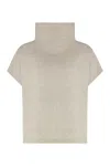P.a.r.o.s.h Parosh High-neck Raccoon Sweater With Ribbed Trim In White