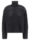 P.a.r.o.s.h Braided Wool High-neck Sweater In Gray