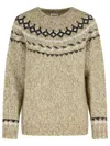 P.a.r.o.s.h Beige Crewneck Sweater In Wool Blend Woman In Brown