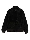 P.a.r.o.s.h Lamb-fur Zip-up Bomber Jacket In Black