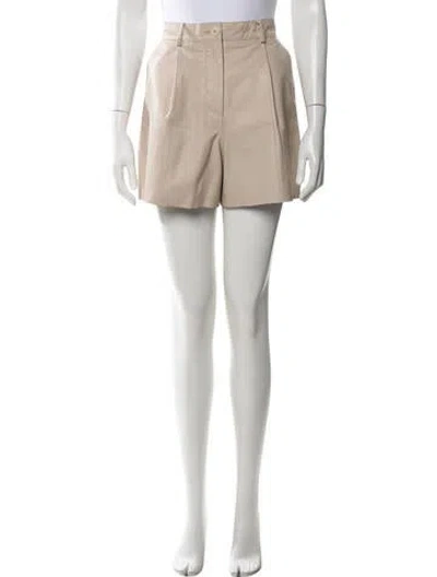 Pre-owned P.a.r.o.s.h Lamb Leather Mini Shorts W/ Tags In Neutrals
