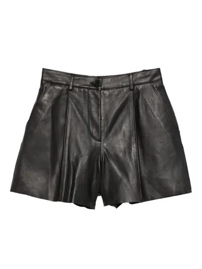 P.a.r.o.s.h Lamb-leather Shorts In Black