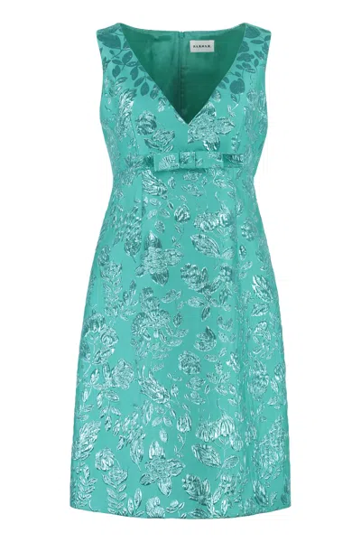 P.a.r.o.s.h Lamé Jacquard Mini Dress In Green