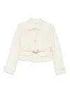 P.a.r.o.s.h Belted Buttoned Jacket In Neutral